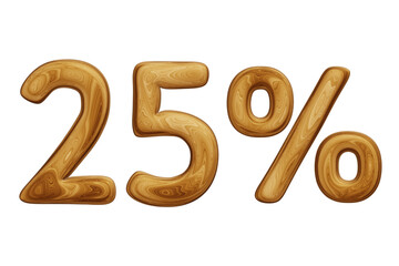 Wooden 25 percent for sale, discount, promotion and business concept 