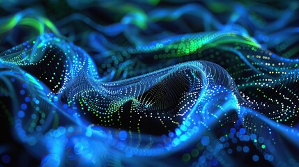 Fototapeta premium Closeup of a swirling mass of dot particles