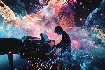 An immersive NFT that combines classical music with fluid visual animations, where each note influences the visual patterns
