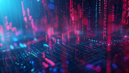 Fototapeta premium An NFT that uses blockchain data to change its appearance, reflecting fluctuations in cryptocurrency markets in realtime