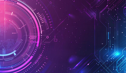 Obraz premium abstract background with digital technology, vector illustration of a purple and blue gradient color background