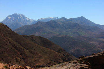 landscape with ourika mountains, marrakech, morocco