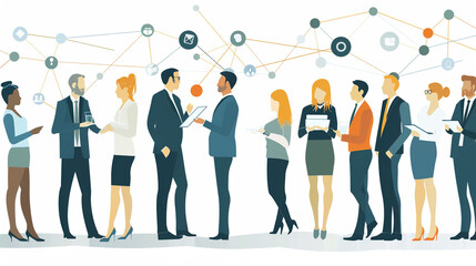 Corporate Networking Event: An illustration featuring professionals networking at a corporate event