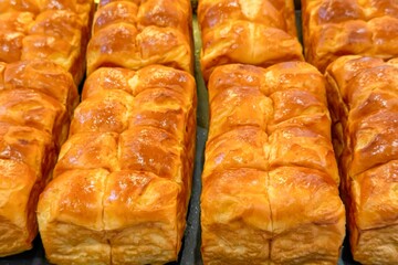 Rows of freshly baked bread glisten in small bakery, symbolizing resurgence of artisanal...