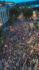 Fototapeta premium May 13 2024 year The rally on Rustaveli Avenue, the slogan of the rally is not against the Russian law