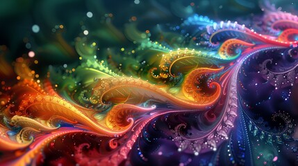 Abstract rainbow fractal colorful background