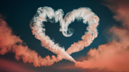 Obraz premium Smoke Heart at Sunset
