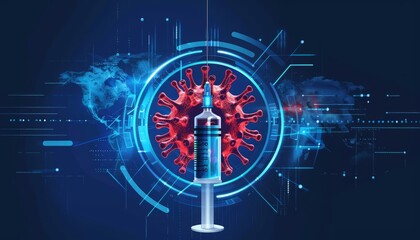 Obraz premium Illustration depicting medical concept of COVID19 vaccination highlights global health responses