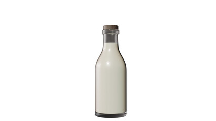 a bottle of milk on a black background