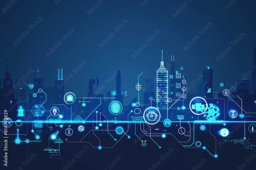 Poster minimalist iot factory automation theme