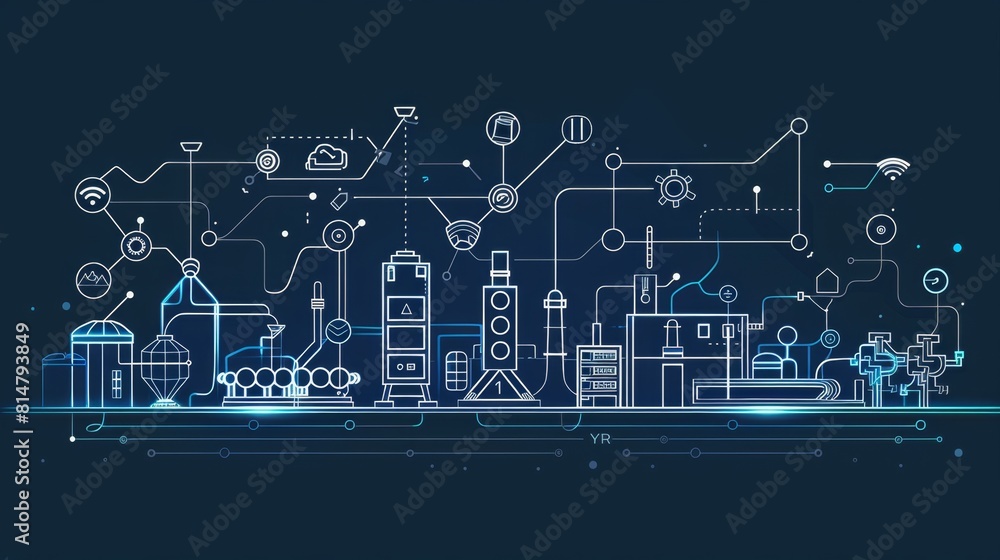 Poster minimalist iot factory automation theme