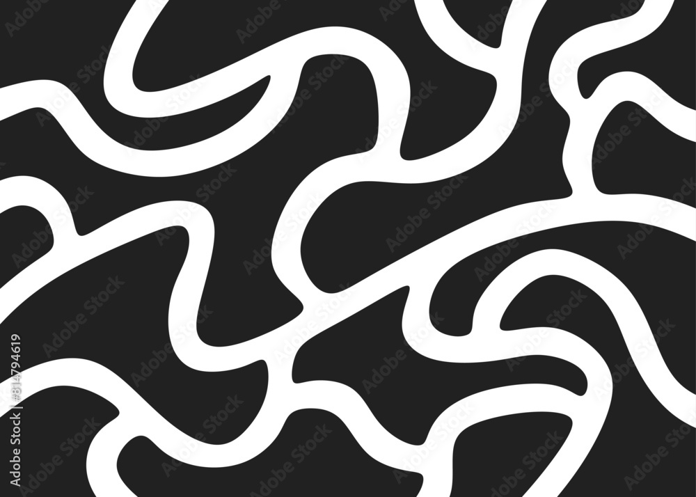 Poster abstract background with wavy curly lines pattern