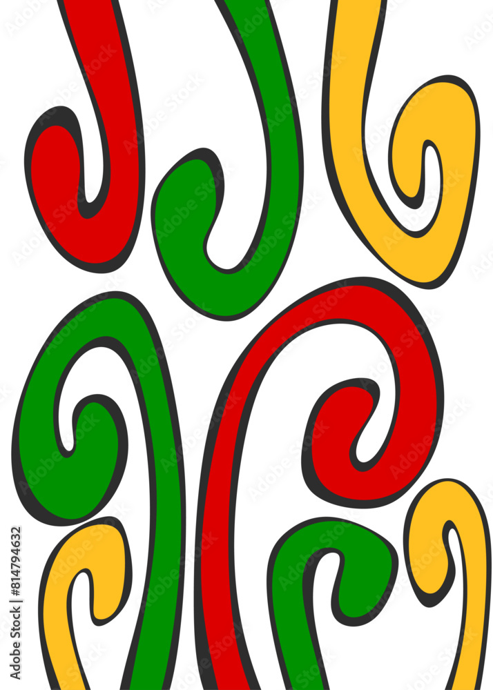 Poster abstract background with curly lines pattern
