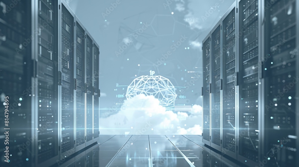 Poster minimalist cloud computing security theme