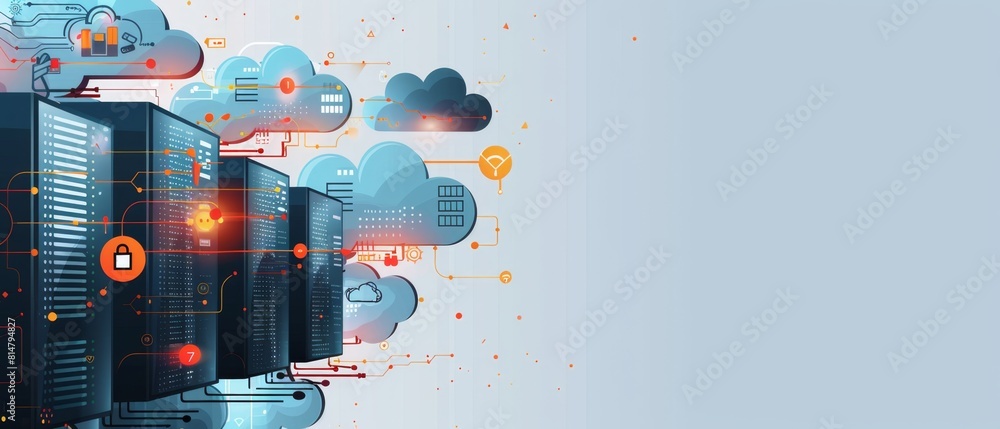 Poster minimalist cloud computing security theme