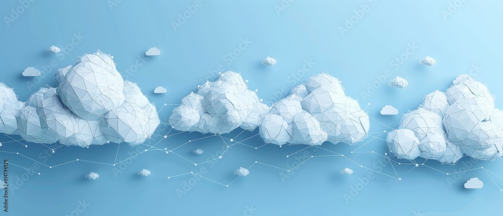 Poster minimalist cloud computing network theme