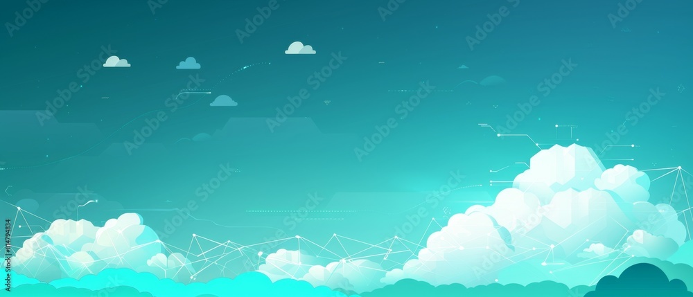 Poster minimalist cloud computing network theme