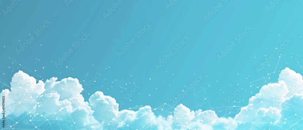Poster minimalist cloud computing network theme