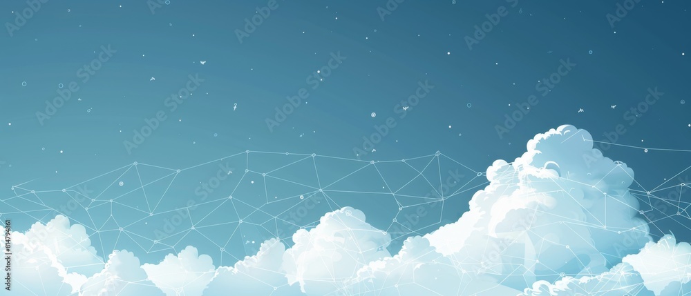Poster minimalist cloud computing network theme