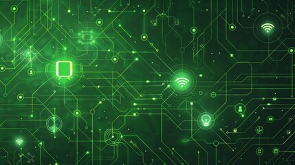 Obraz premium Minimalist Technology Theme with Network Connections Motifs