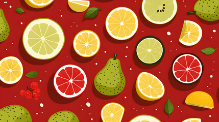 Digital modern fruit minimalist illustrator abstract graphic poster background