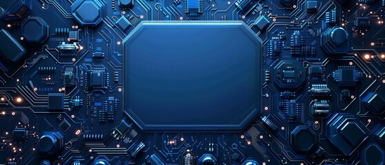 Fototapeta premium Minimalist Technology Theme with Circuit Board Motifs
