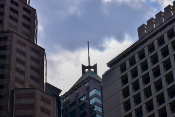 Fototapeta premium Exterior of modern architecture, modern city building. Modern architecture abstract background, building abstract.