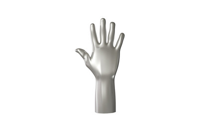 a white hand with a black background