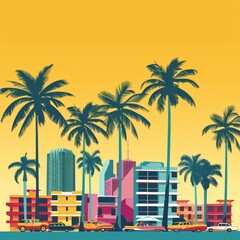 Minimalist Miami Tourism Theme with Cultural Motifs

