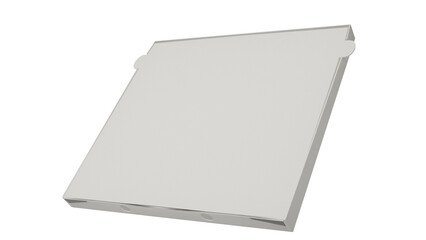 a white box with a white lid on a black background