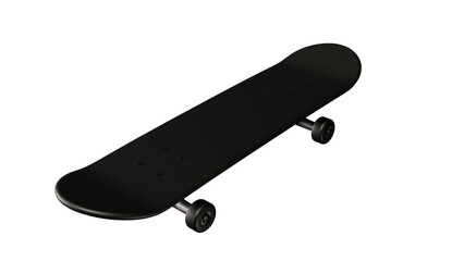 a skateboard is shown in a black background