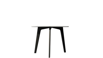 a table with a black base and a white top