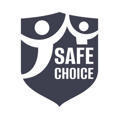Safe Choice - people as negative space in shield