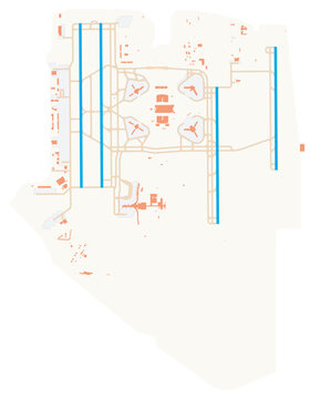 Map of Orlando International Airport in Orlando (United States of America). IATA-code: MCO.