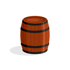 wooden barrel isolated on white