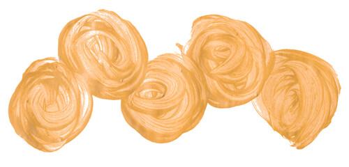 Shiny orange brush watercolor painting isolated on transparent background. watercolor png