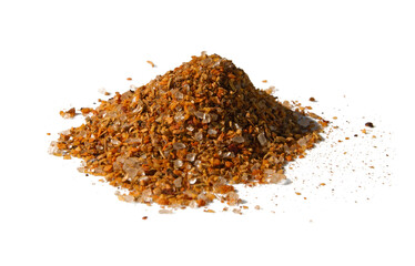 Przyprawa do mięsa, karkówki, rosołu. Na białym tle. Sól