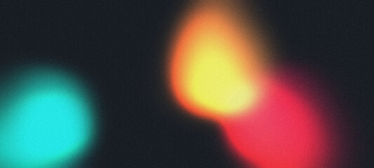 Abstract vibrant background with grainy texture and colorful blurry spots. Minimalist background design for poster, cover, wallpaper, banner in a modern trendy style.