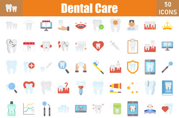 Dental Care Icons Set.Perfect Pixel.Vector Illustration