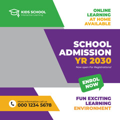 School education admission social media post and web banner eps