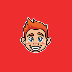 Head of a cheerful boy