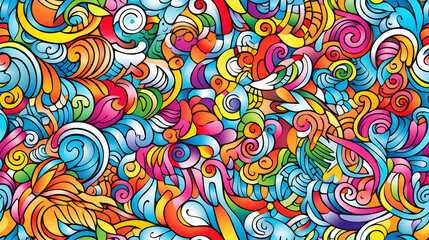 Fototapeta premium stunning doodle mania graffiti pattern geometric shapes design poster background