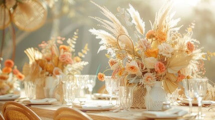 Wedding table arrangement decor