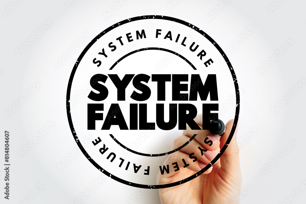Aufkleber system failure - problem with hardware or with operating system software that causes your system to 