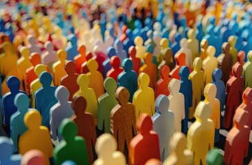 Obraz premium Colorful Paper Cutout Figures Symbolizing Diversity and Inclusion