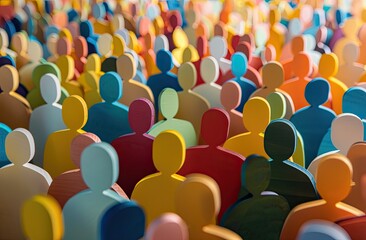 Obraz premium Colorful Paper Cutout Figures Symbolizing Diversity and Inclusion