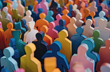 Colorful Paper Cutout Figures Symbolizing Diversity and Inclusion