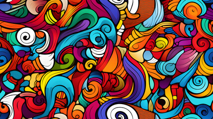 Fototapeta premium stunning doodle mania graffiti pattern geometric shapes design poster background