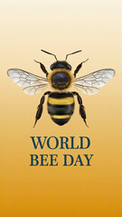 World Bee Day, social media post, bee day, Illustration, World Bee Day poster, post. World bee day Story, background, bee day Story, Happy World Bee Day, International Bee Day, collects pollen. 