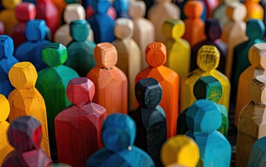 Fototapeta premium Colorful Paper Cutout Figures Symbolizing Diversity and Inclusion